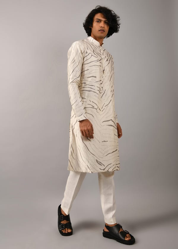 Countrymade India — Ivory Terrain Maize Kurta