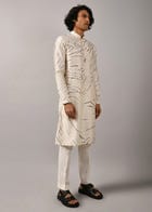 Ivory Terrain Maize Kurta view 3