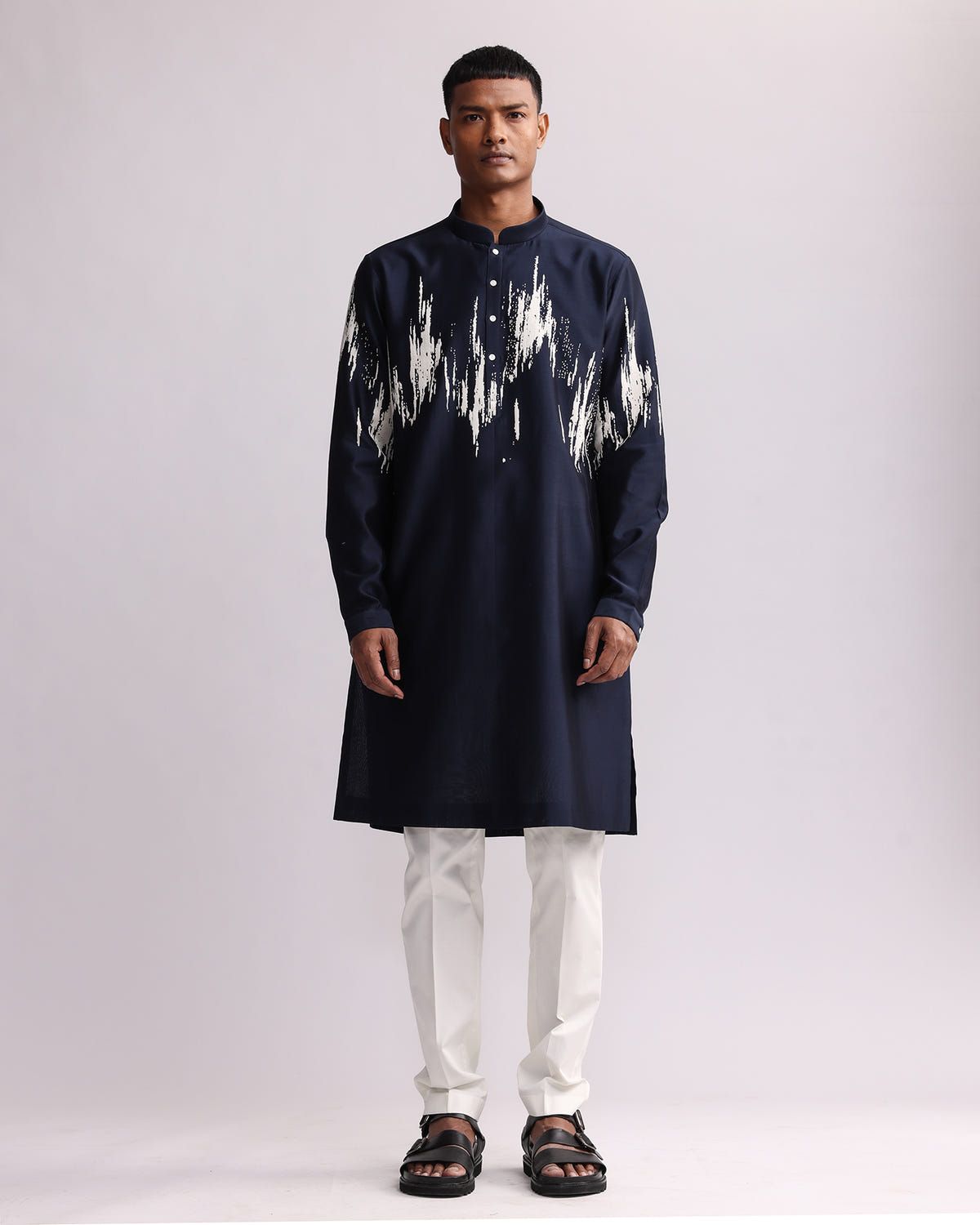 Ikat Shadow Hand Embroidered Kurta Set - image 1