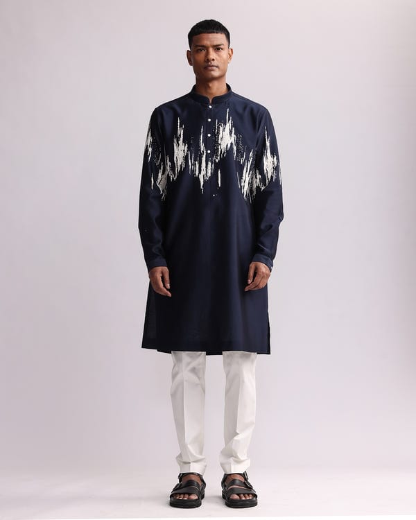 Countrymade India — Ikat Shadow Hand Embroidered Kurta Set