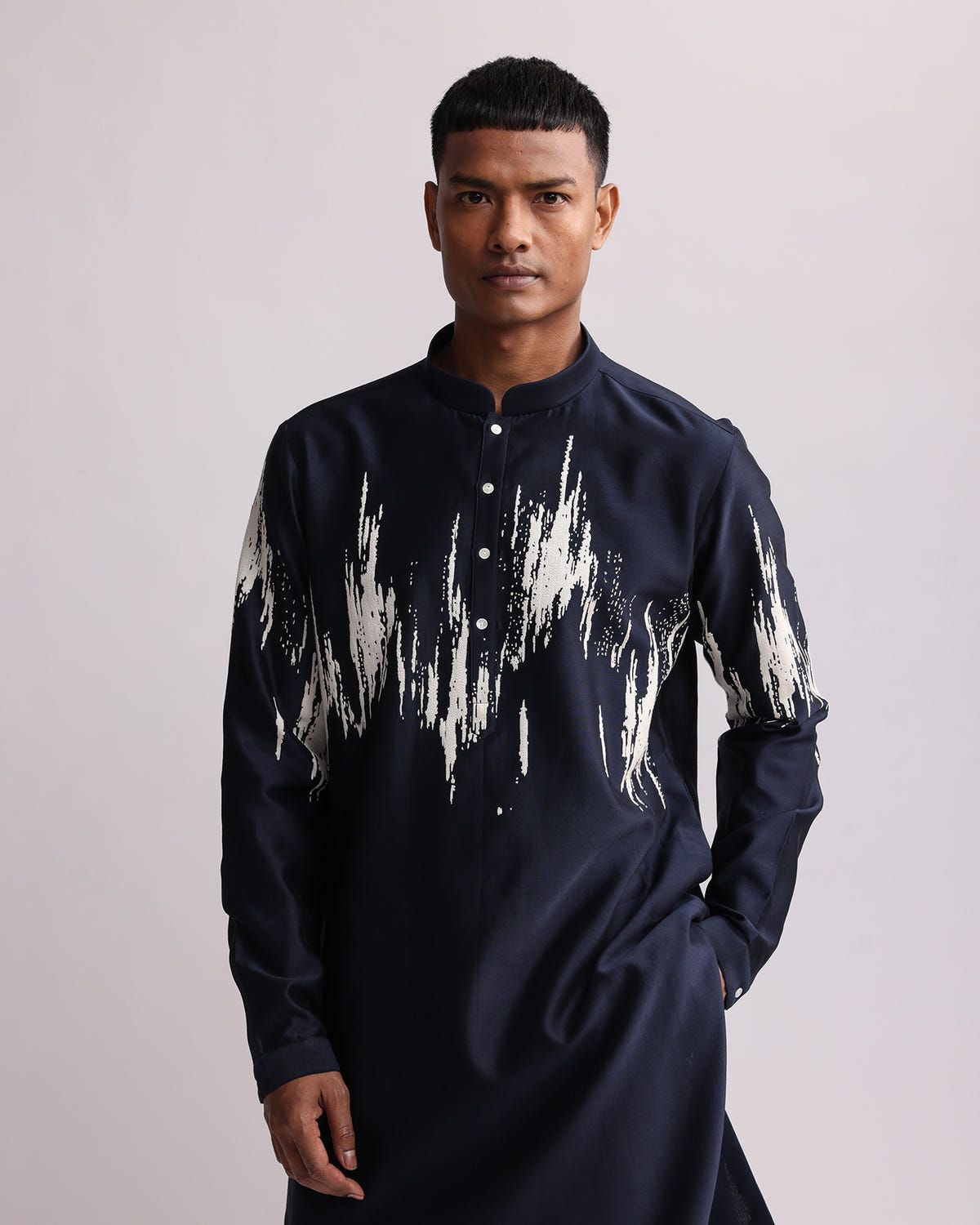 Ikat Shadow Hand Embroidered Kurta Set - image 2