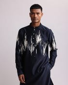Ikat Shadow Hand Embroidered Kurta Set view 2