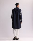Ikat Shadow Hand Embroidered Kurta Set view 4