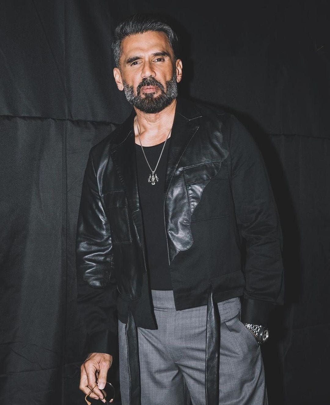 HARBOUR LEATHER PATCH SHORT JACKET - image 1