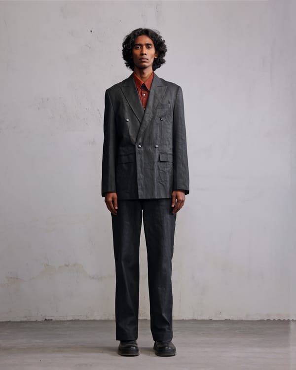 Countrymade India — Metal coated double breasted blazer
