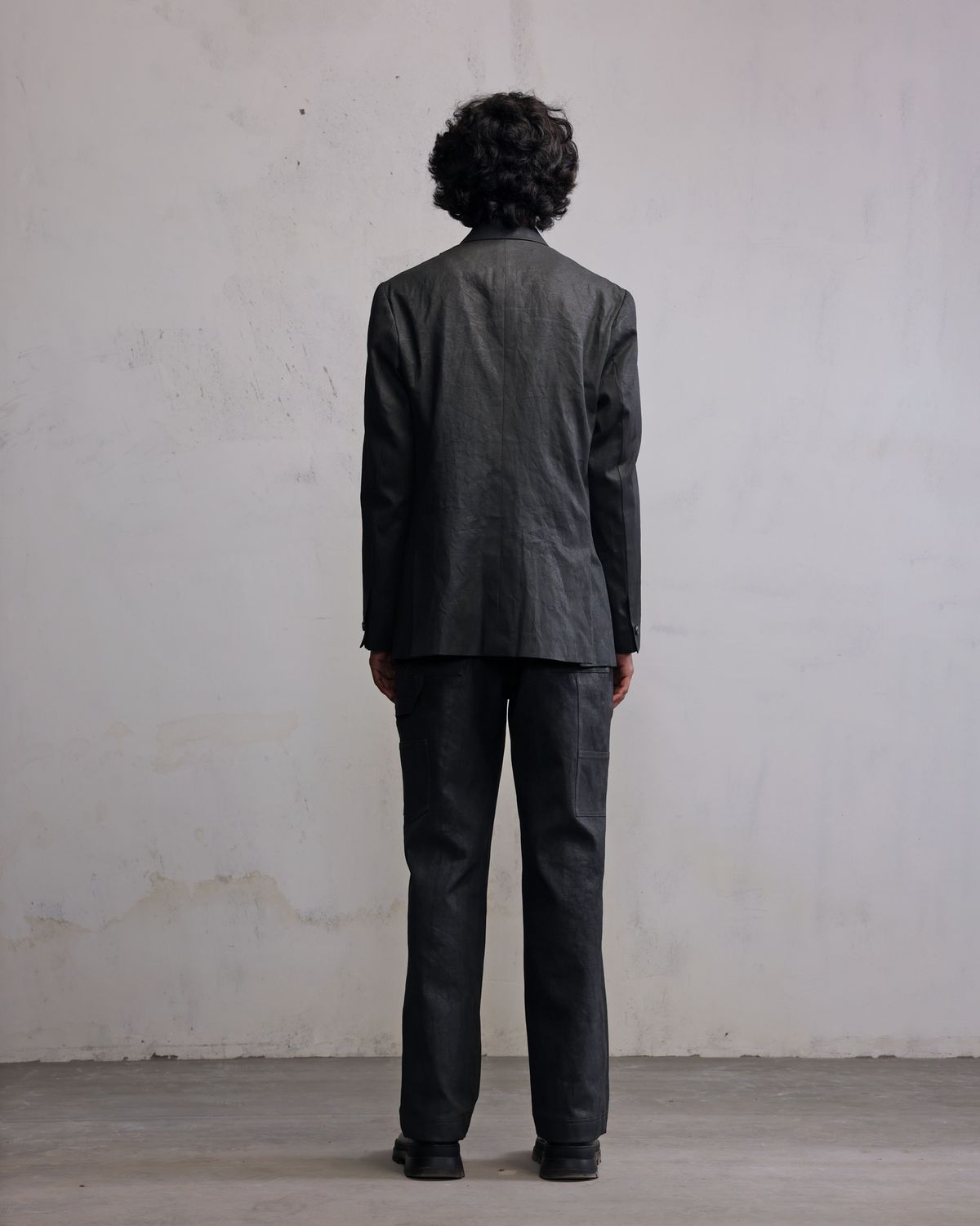 Metal coated double breasted blazer - image 2