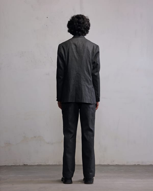 Countrymade India — Metal coated double breasted blazer
