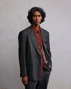 Metal coated double breasted blazer view 3