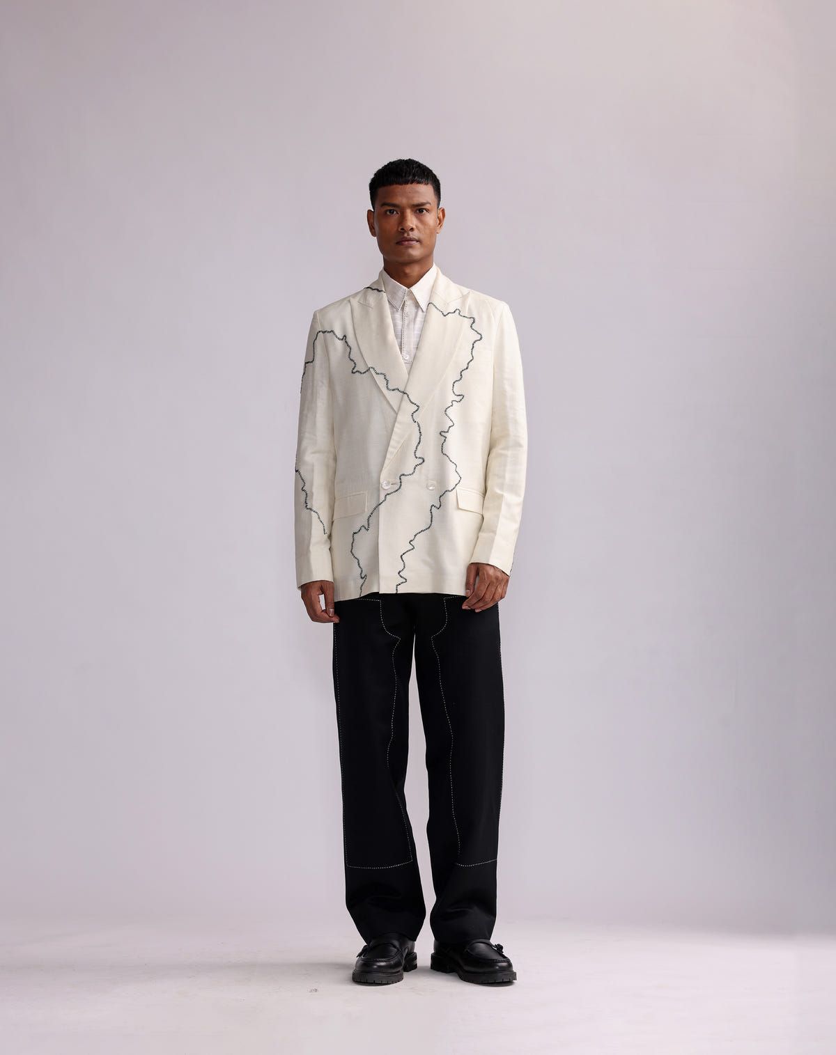 HARBOUR CONTOUR LINES DOUBLE BREASTED BLAZER - image 1