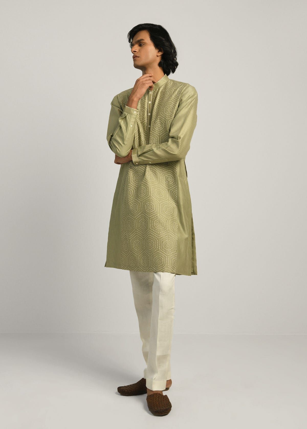 Hexa Dots hand Emb Kurta Set - image 3