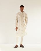 Camo Motif Hand Embroidered Kurta Set view 1