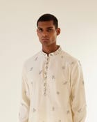 Camo Motif Hand Embroidered Kurta Set view 2