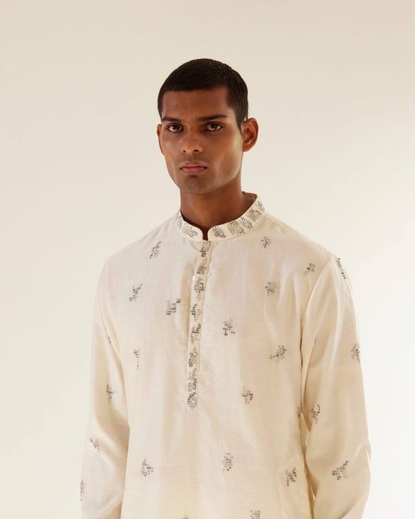 Countrymade India — Camo Motif Hand Embroidered Kurta Set