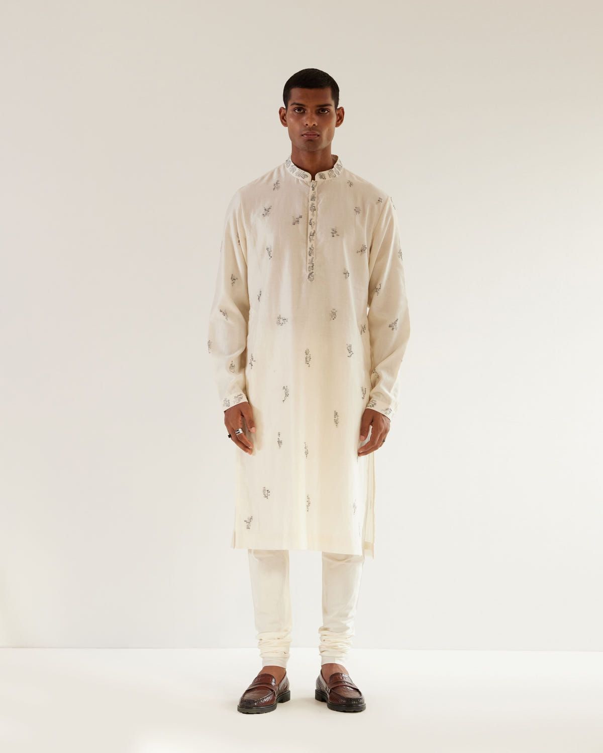 Camo Motif Hand Embroidered Kurta Set - image 4
