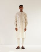Camo Motif Hand Embroidered Kurta Set view 4