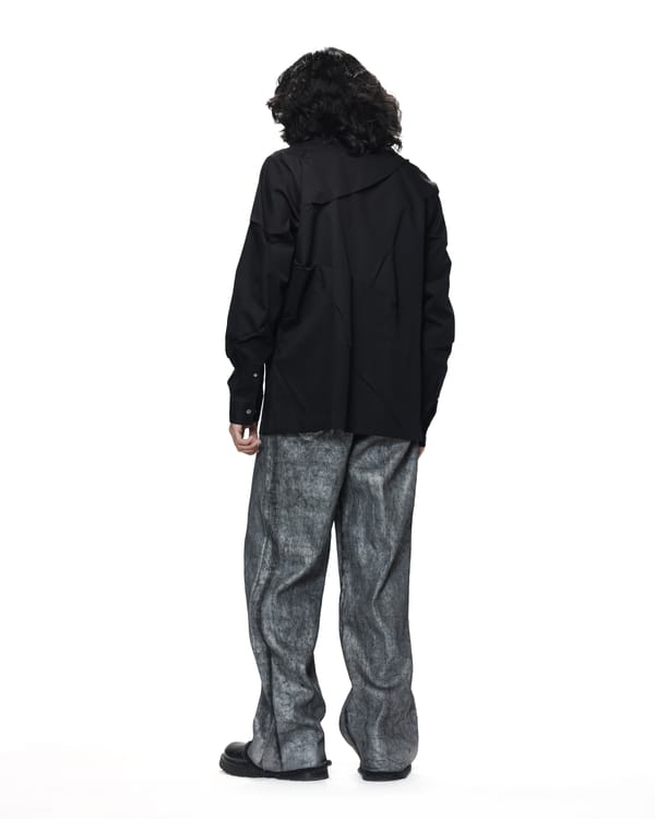 Countrymade India — Deformed Black Hand Tuck Shirt