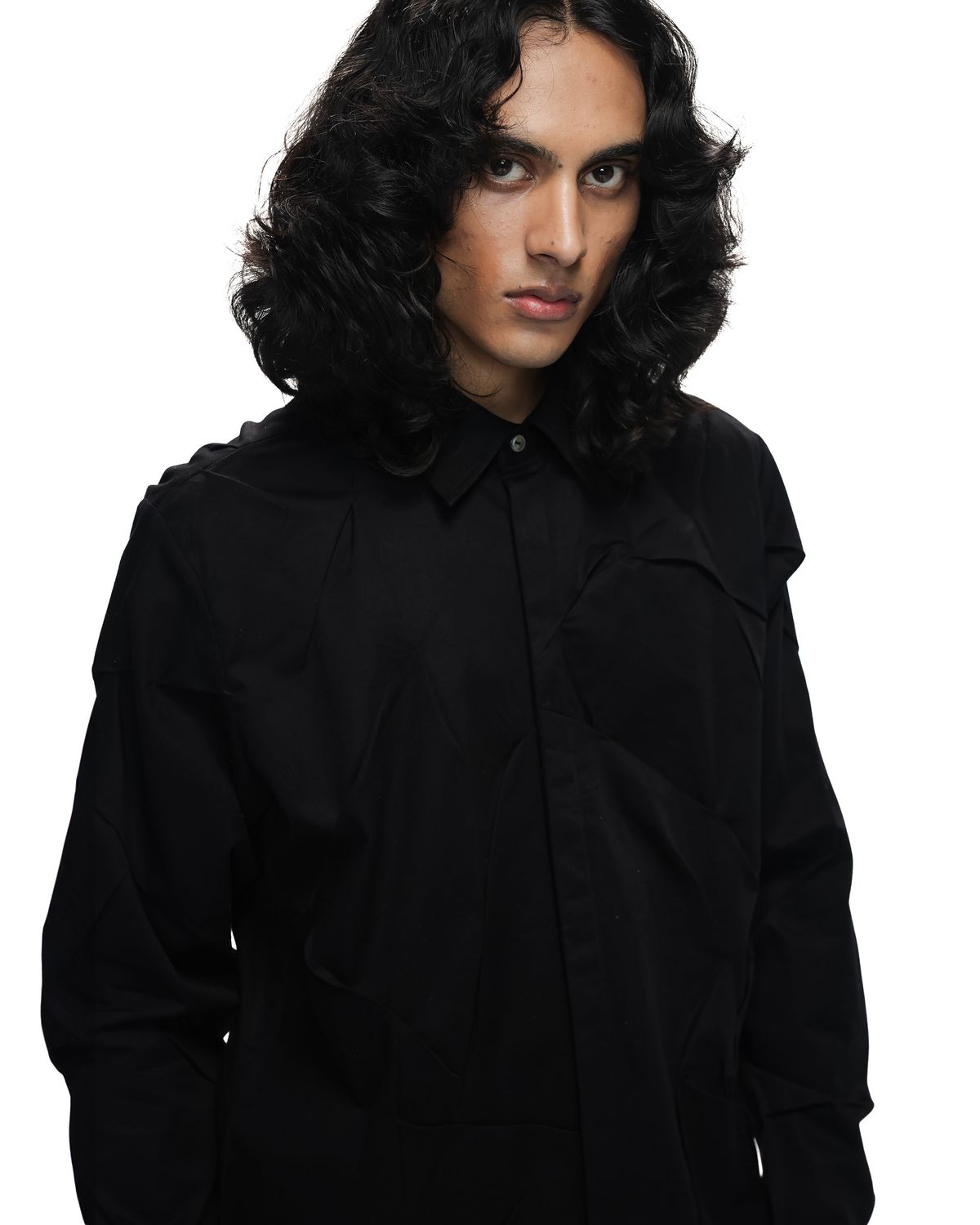 Deformed Black Hand Tuck Shirt - image 3