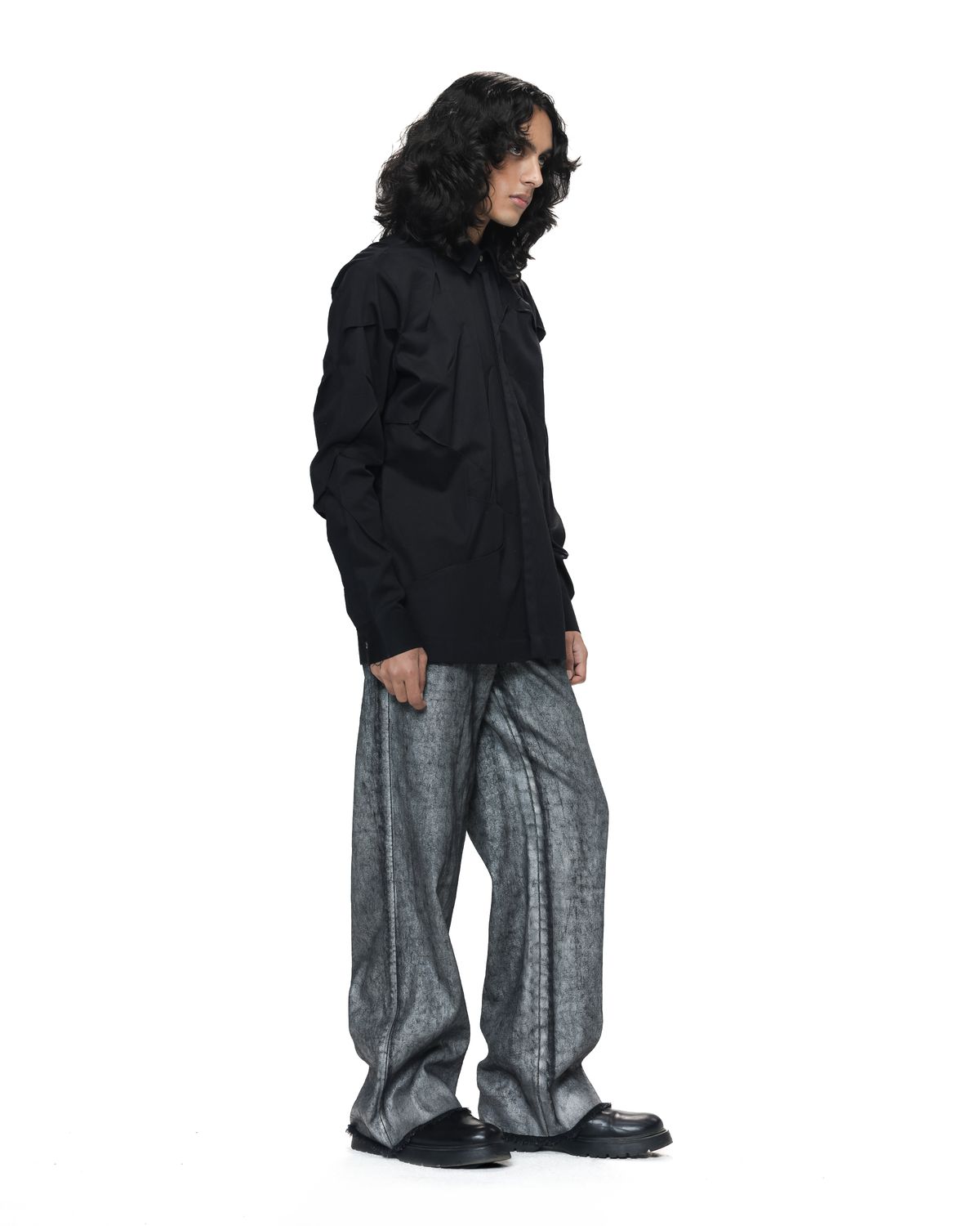 Deformed Black Hand Tuck Shirt - image 4