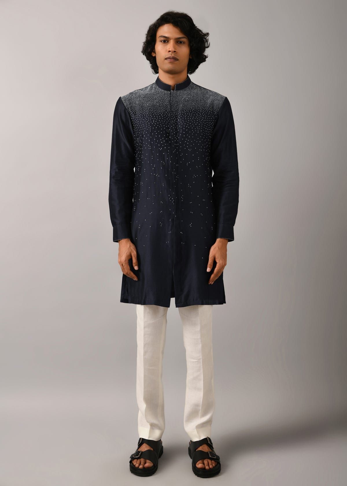 Night Sky Front Open Embroidered Kurta - image 2