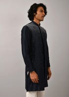 Night Sky Front Open Embroidered Kurta view 3