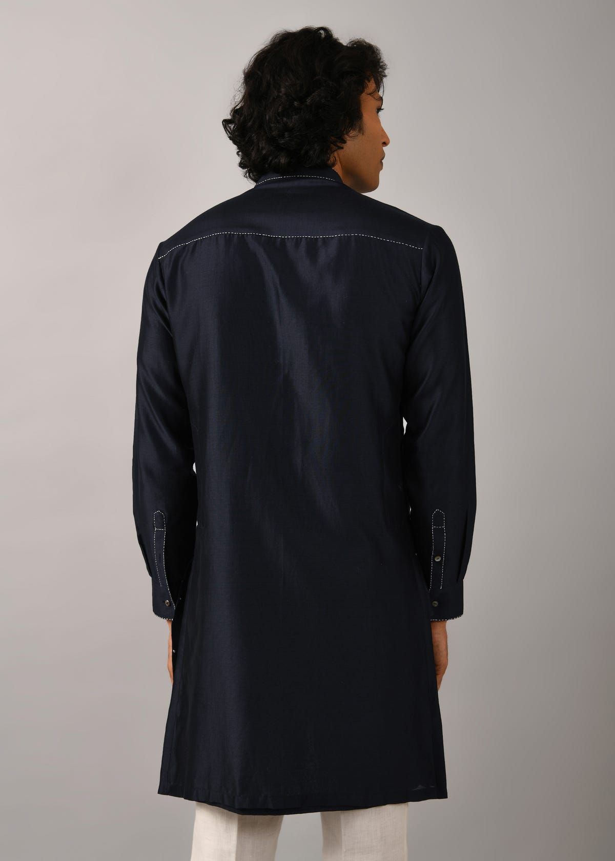 Night Sky Front Open Embroidered Kurta - image 4