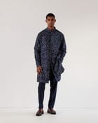 Camo Block Front Open Kurta Set view 1