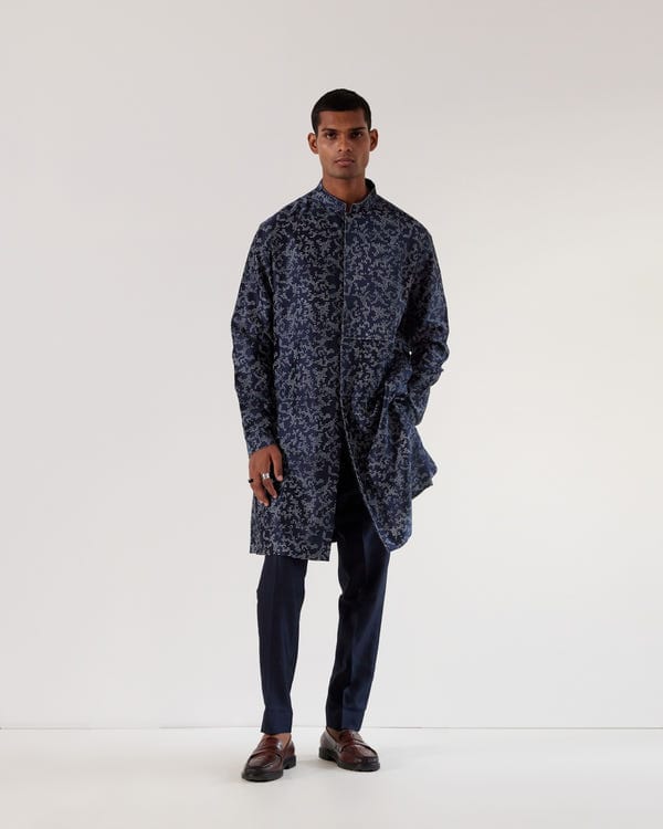 Countrymade India — Camo Block Front Open Kurta Set