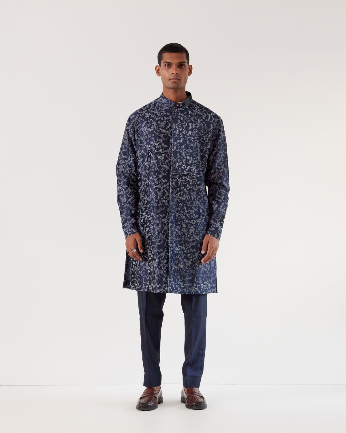 Camo Block Front Open Kurta Set - image 3