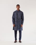 Camo Block Front Open Kurta Set view 3