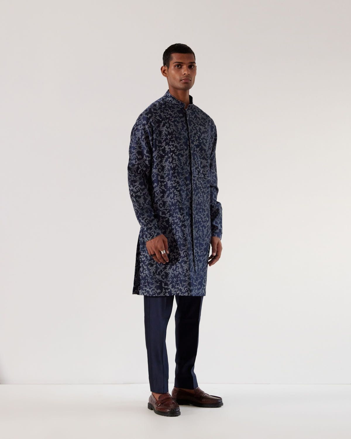 Camo Block Front Open Kurta Set - image 4