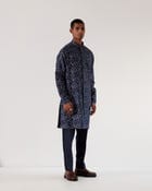 Camo Block Front Open Kurta Set view 4