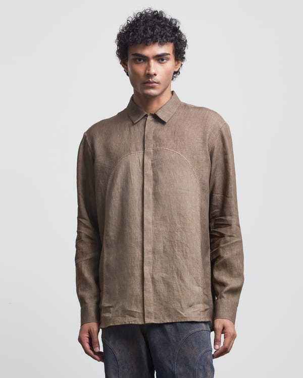 Countrymade India — ARCH CROCHET PANEL SHIRT