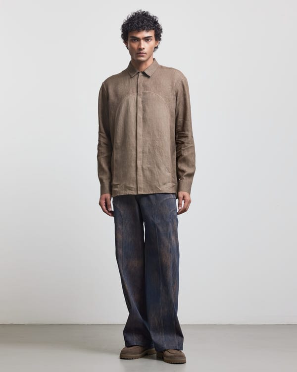 Countrymade India — ARCH CROCHET PANEL SHIRT