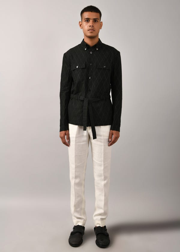 Countrymade India — Diamond Drawstring Shacket
