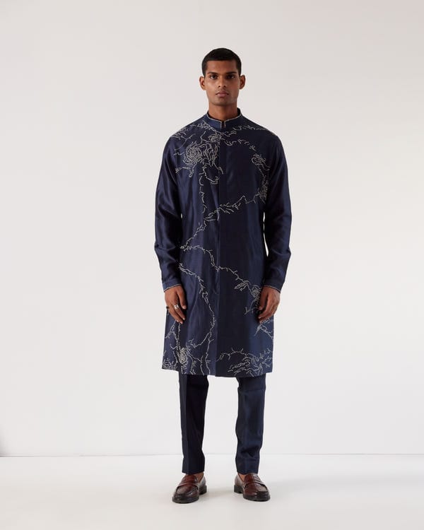 Countrymade India — Black Hole Embroidery Kurta Set