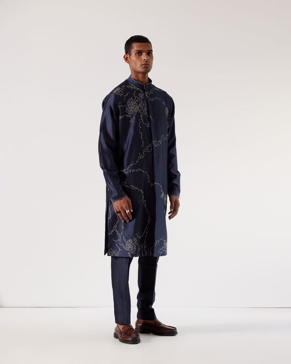 Countrymade India — Black Hole Embroidery Kurta Set