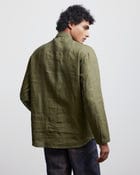 FAUX BUTTON OLIVE HALF-PLACKET SHIRT view 2