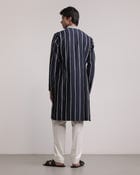Frayed Stripes Kurta Set view 2