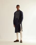 Asymmetric Embroidered Yoke Kurta Set view 1