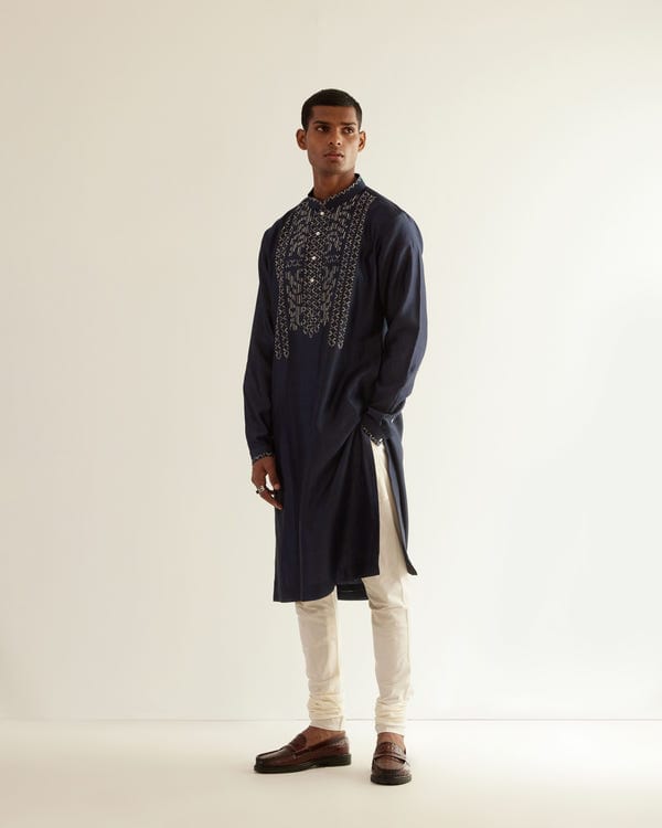 Countrymade India — Asymmetric Embroidered Yoke Kurta Set