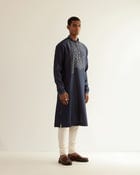 Asymmetric Embroidered Yoke Kurta Set view 3