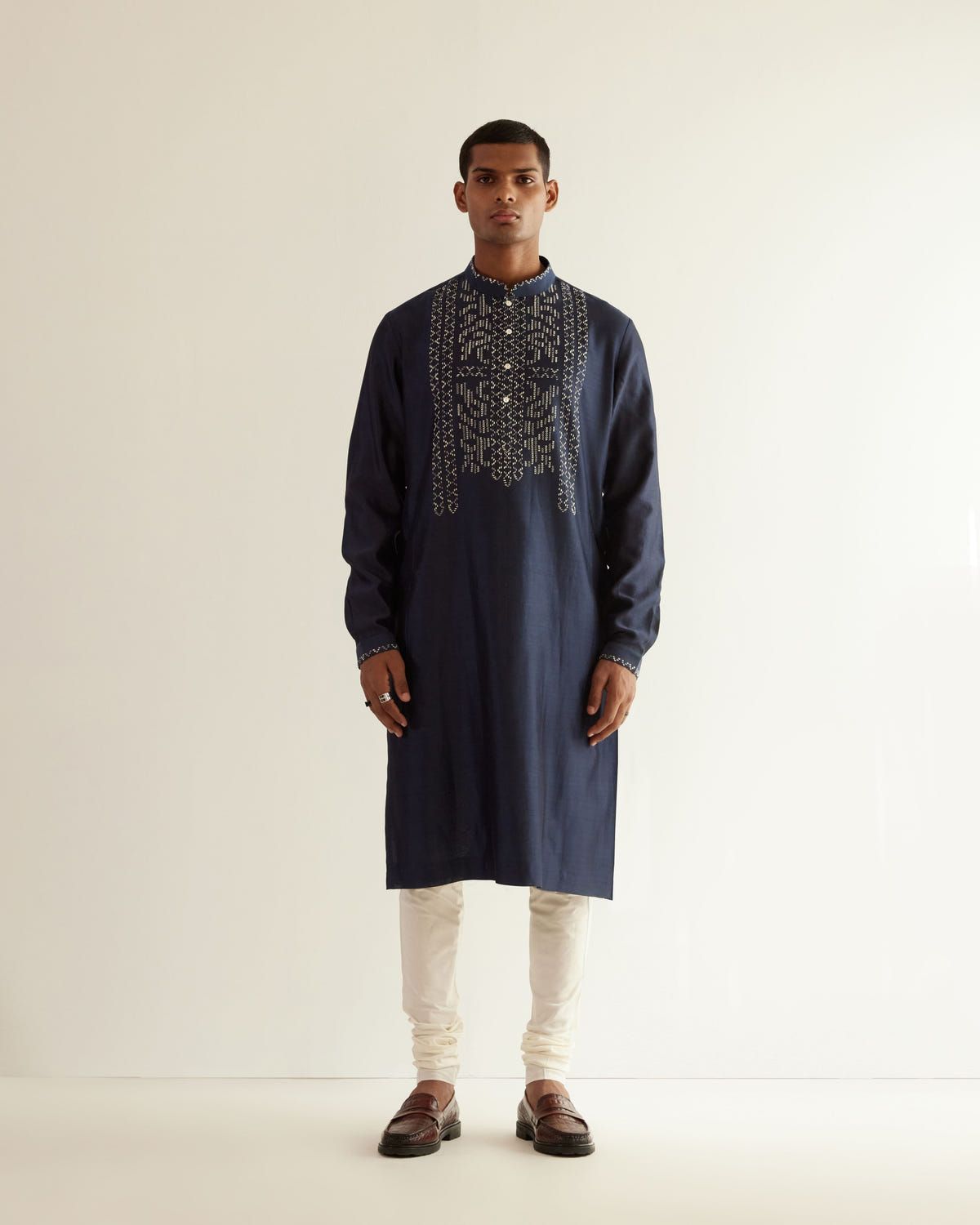 Asymmetric Embroidered Yoke Kurta Set - image 4
