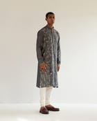 Linear Scattered Hand Embroidery Kurta Set view 2