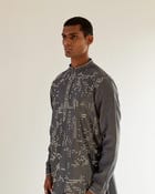 Linear Scattered Hand Embroidery Kurta Set view 3