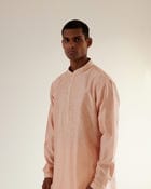 Camo-Block Print Kurta Set With Embroidered Yoke view 2