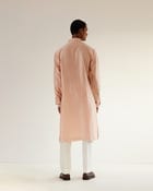 Camo-Block Print Kurta Set With Embroidered Yoke view 4