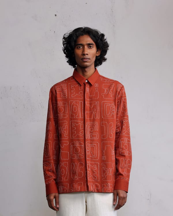 Countrymade India — Fossils outline over Shirt