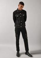 Morse code Denim jacket view 1
