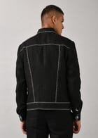Morse code Denim jacket view 2