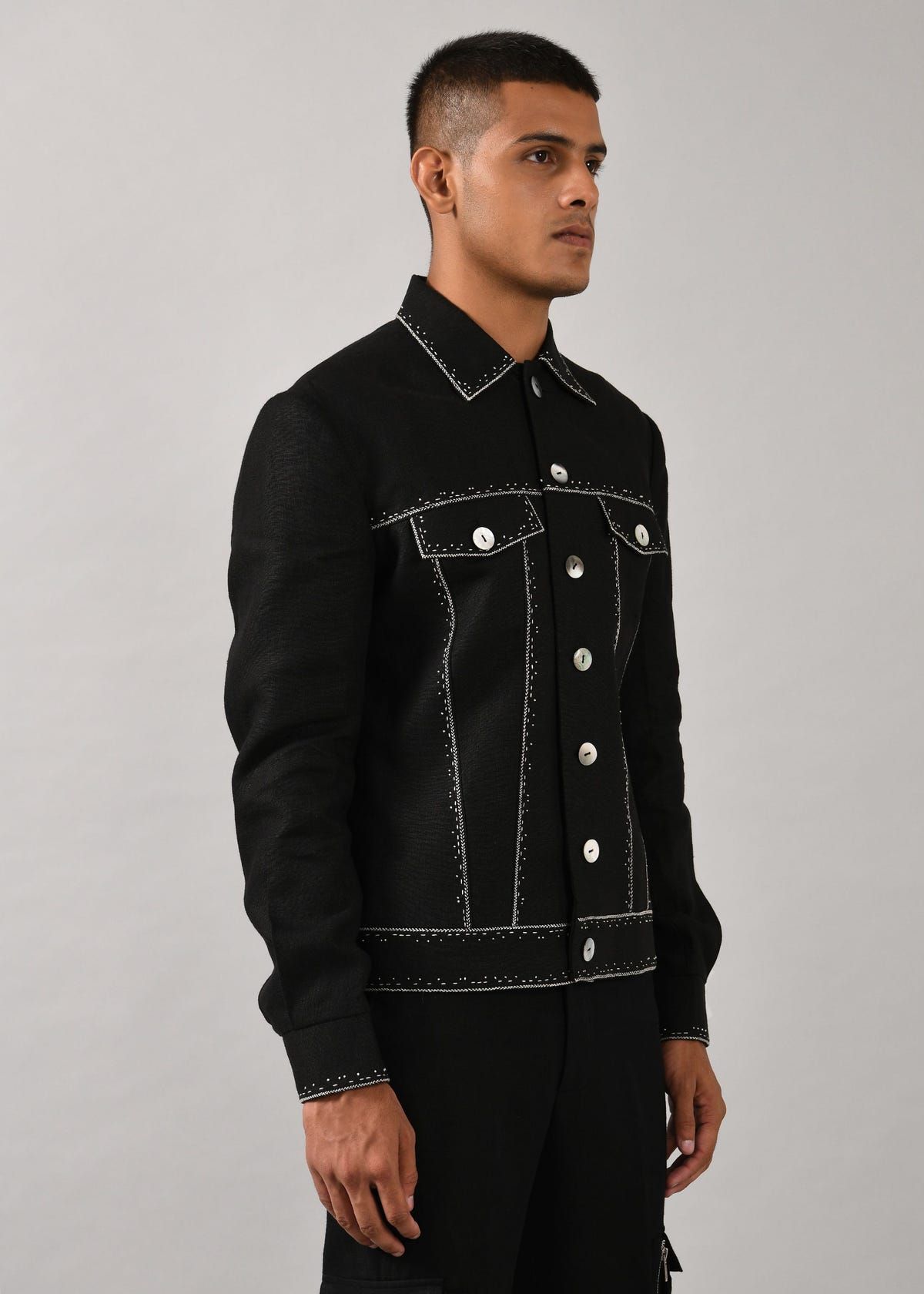 Morse code Denim jacket - image 4